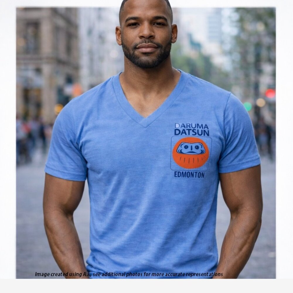 Vintage Daruma Datsun Edmonton V-Neck T-Shirt - Size Medium